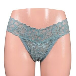 NWT Victoria's Secret Soft Sage Green Floral Lace‎ Thong Panty XL